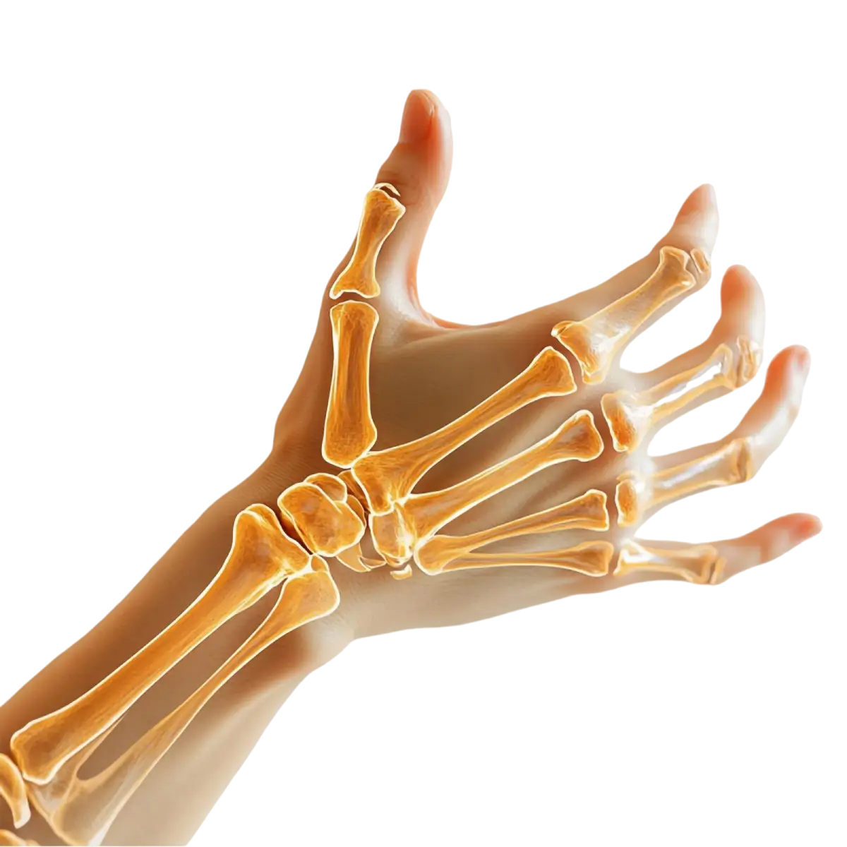 Anatomía mano humana estilo rayos X